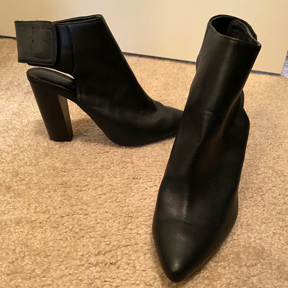 Sexy Black heel ankle boots women size 7.5